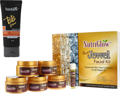 

NutriGlow 3 in 1 jewel facial kit + 1 BB cream(Set of 1)
