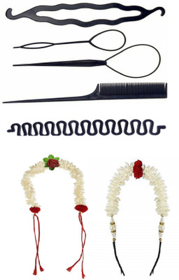 

KYT combo gajra pins and thread white gajra(Set of 7)