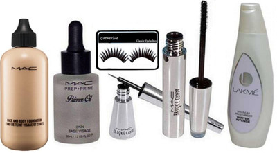 

catherine Eyelashes, Face and Body Foundation, Prep+prime Primer Oil, Eyeliner & Mascara, winter intense lotion(Set of 6)