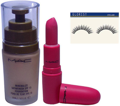 

glorist eyelash and Mineralize Foundation & Giambattista Lipstick(Set of 3)