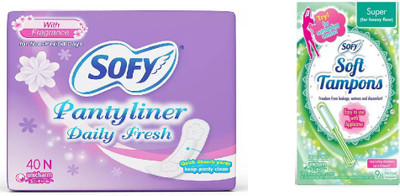 

Sofy Soft Pantyliner Pad, Soft Tampons(Set of 2)