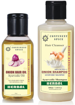 

Continent Spice ONION hair oil 50 ml + ONION shampoo Advanced 100 ml, Set of 2 (Hair Nourishment)(Set of 2)
