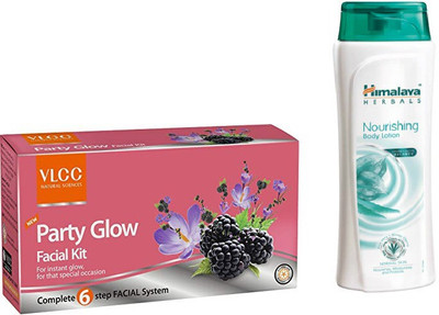 

Himalaya Nourishing Body Lotion, Party Glow Facial Kit(Set of 2)