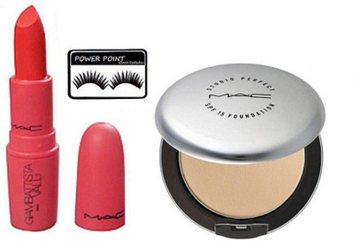 

POWER POINT eyelashes , mac giambattista lipstick, compact(Set of 3)