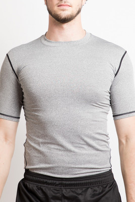 

Fitup Life Gym Wear Men Compression(Grey Half Sleeve