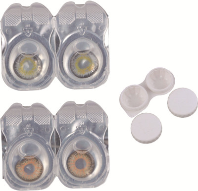 

Vision-Plus 2 Pair Hazel - Grey Color Zero Power Monthly Contact Lens With Case Monthly Contact Lens(0, Hazel, Grey, Pack of 2)