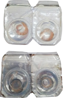 

drr Eye contact Lanse Monthly Contact Lens(0, Grey and honey, Pack of 2)