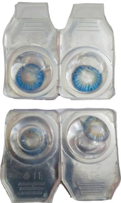 

drr Eye contact Lanse Monthly Contact Lens(0, Sky blue, Dark blue, Pack of 2)