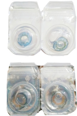 

drr Eye contact Lanse Monthly Contact Lens(0, Gery, Sky Blue, Pack of 2)