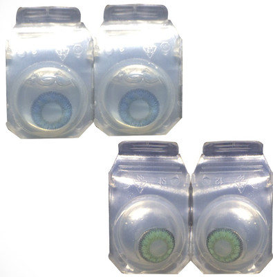 

Iconic Eye blue and green 2 pair contact lens Monthly Contact Lens(0.0, blue, green, Pack of 2)