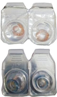 

drr Eye contact Lanse Monthly Contact Lens(0, Honey, Sea blue, Pack of 2)