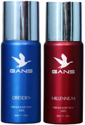 

GANS One DRESDEN & One MILLENNIUM Perfume Body Spray - For Men(300 ml, Pack of 2)