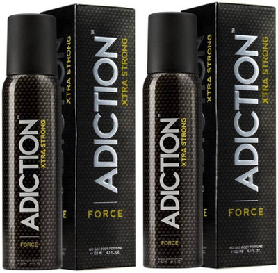 

addiction Adiction Xtra Strong Force No Gas Deodorant combo ( pack of 2, 244 ml ) Perfume Body Spray - For Men(244 ml, Pack of 2)