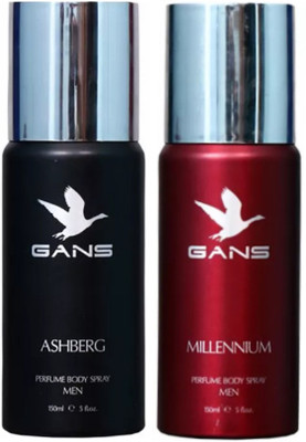 

GANS One ASHBERG & One MILLENNIUM Perfume Body Spray - For Men(300 ml, Pack of 2)