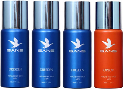 

GANS Three DRESDEN & One ORLOV Perfume Body Spray - For Men(600 ml, Pack of 4)