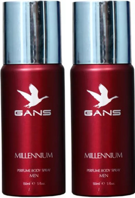 

GANS Two MILLENNIUM Perfume Body Spray - For Men(300 ml, Pack of 2)