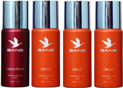 

GANS One MILLENNIUM & Three ORLOV Perfume Body Spray - For Men(600 ml, Pack of 4)