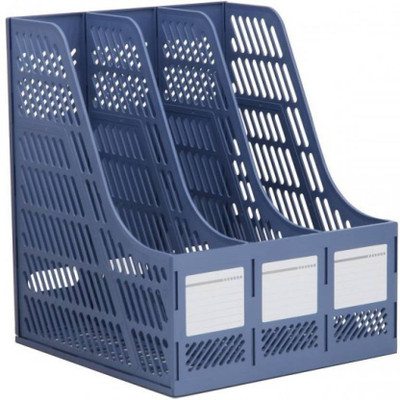Cpixen 3 Compartments PLASTIC file holder(Blue)