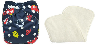 

Triple B Reusable New Adjustable All Sizes Baby Washable Cloth Diaper Nappies for Babies,0 to 2 Years + 1 Microfiber insert Pad - Dark Blue - L