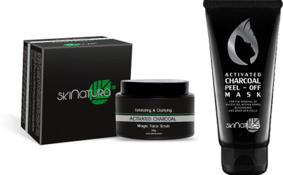 

Skinatura Activated Charcoal Magic Face Scrub, Activated Charcoal Peel Off Mask(200 ml)