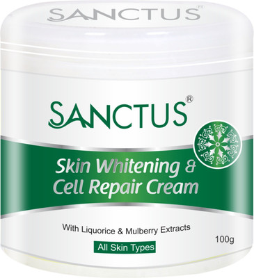 

SANCTUS Advanced Skin Whitening & Cell Repair Cream ( With Liquorice & Mulberry Extracts) (Parabens free) -100gm(Improved 100% OIL FREE Formula for oily skin)(100 g)