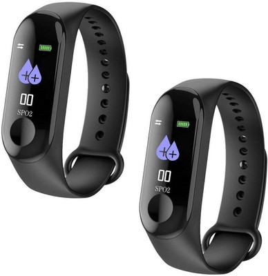 

ROQ Set Of 2 M3 Heart Rate Monitor Bluetooth enabled Sleep Monitor For Android Ios Fitness Band(Black, Pack of 2)