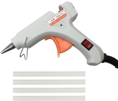 bandook 20 Watt With 04 Glue Sticks Hot Melt Glue Gun White Color With Power Indicator For Art and Crafts , Diy , Kirigami , Paper , PCB , Plush Toys , Crafts , Wood , Box Standard Temperature Corded Glue Gun (07 mm) Standard Temperature Corded Glue Gun(7 mm)