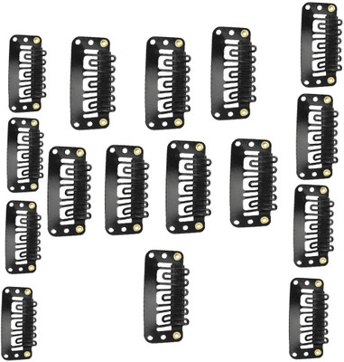 

KYT Hair Clip U Shape Snap Clip For Hair Extension Weft Wigs 32mm- Black Tic Tac Clips for Hair Extensions Pack of 16pcs Hair Clip(Black)