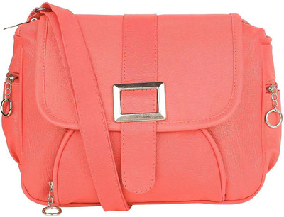 

Sleema Fashion Women Casual Pink PU Sling Bag