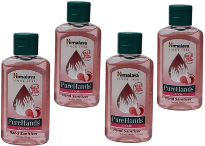 

Himalaya Pure Hand Sanitizer Litchi Fragrance set of 4 packs 100 ml each Total 400 ml(400 ml, Bottle, Pack of 4)