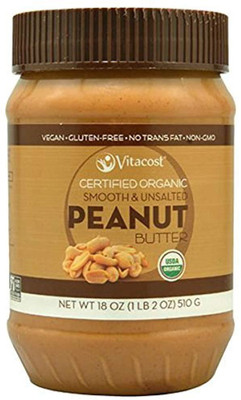 

Vitacost Certified Organic Smooth & Unsalted Peanut Butter - 18 oz (510 g) 510 g