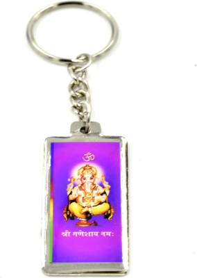 faynci Om Shri Ganeshaya Namah With Holly Om Key Chain for Good luck and Gifting Key Chain