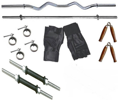 

BURLY COMBO OF 3 FT. ST.,3 FT.CURL,LOCKS,DUMBELL RODS,GLOVES,HAND GRIPPER Gym & Fitness Kit