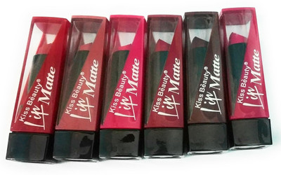 

Kiss Beauty Moisturizing, Matte , Rich Color Lipstick (Set Of-6)(Multicolor)