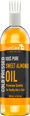 

WishCare Pure Cold Pressed Sweet Almond Oil for Healthy Hair and Glowing Skin Hair Oil(200 ml)