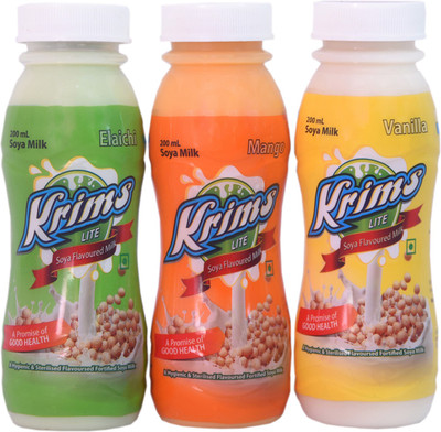 

krims lite Flavoured Soya milk- Pack of 3(Elaichi, Vanila, Mango, 600 g, Pack of 3)