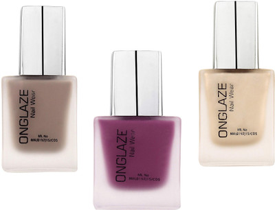 

Onglaze Nail Wear Pack Of 3 (Purple+PerfectNude+Golden) ONC353637M(Pack of 3)