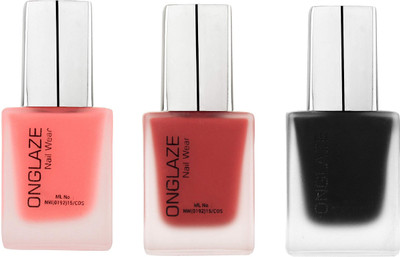 

Onglaze Nail Wear Pack Of 3 (Red+Black+Pink) ONC151618M(Pack of 3)