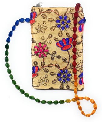 

Unique Fashion Embroidered Zari Design Blue Multi-color Mobile Sling Bag Mobile Pouch(Blue, Multicolor)