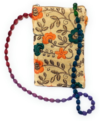 

Unique Fashion Embroidered Zari Design Orange Multi-color Mobile Sling Bag Mobile Pouch(Orange, Multicolor), Multicolor;orange