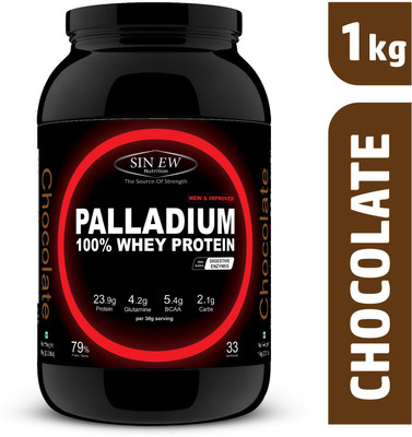 

Sinew Nutrition Palladium Whey Protein with Digestive Enzymes, 1 kg (Chocolate) Whey Protein(1 kg, Chocolate)