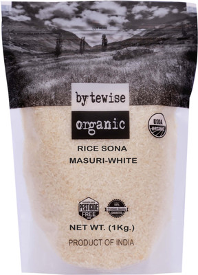 

bytewise organic White Sona Mahsuri rice Sona Masoori Rice (Medium Grain, Unpolished)(1 kg)