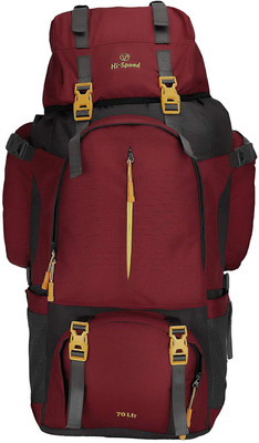 

Hi-Speed Red Mountain Rucksack/Hiking/Trekking/Camping Bag/Backpack with Rain Cover Rucksack - 70(Red)