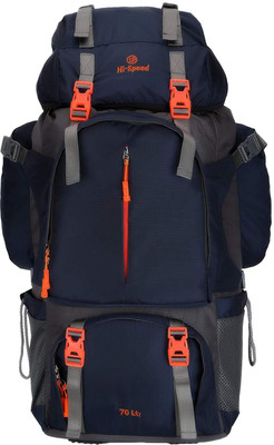 

Hi-Speed Navy Blue Mountain Rucksack/Hiking/Trekking/Camping Bag/Backpack with Rain Cover Rucksack - 70(Blue)