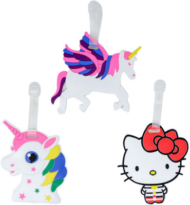 

Shoppernation Luggage Tag Set Unicorn and Hello Kitty - Pack of 3 (CLNT40) - Bag Travel Tags Luggage Tag(Multicolor)