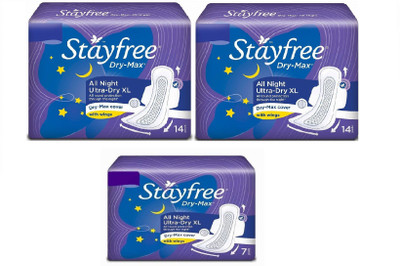 

Stayfree Dry Max all Nights 14+14+7 Pad Sanitary Pad(Pack of 35)