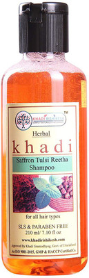 

Khadi Rishikesh Herbal Saffron Tulsi Reetha Shampoo(210 ml)