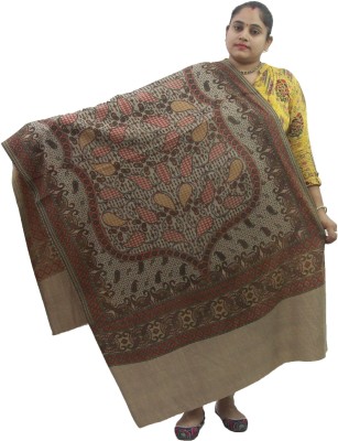 Vrinde Pure Wool Printed Women Shawl(Beige)