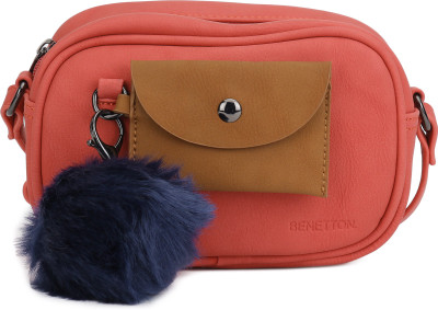 

United Colors of Benetton Girls Casual Pink PU Sling Bag