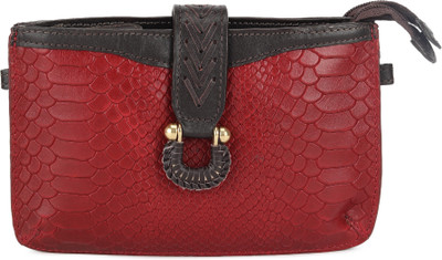 

Hidesign Women Casual Red Genuine Leather Sling Bag